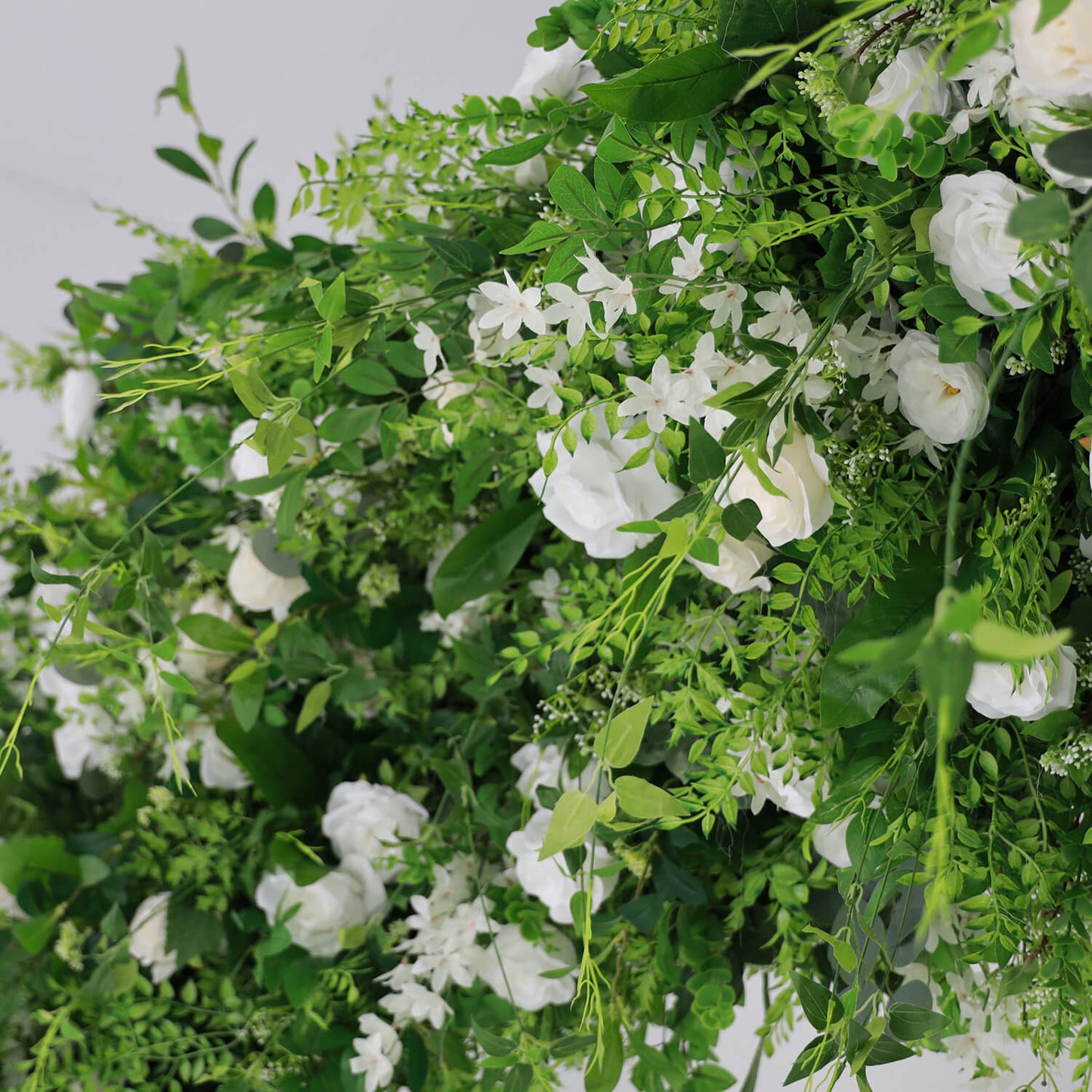 Green White Roses Fabric Artificial Flower Wall Arch Wedding Party Decoration-ubackdrop