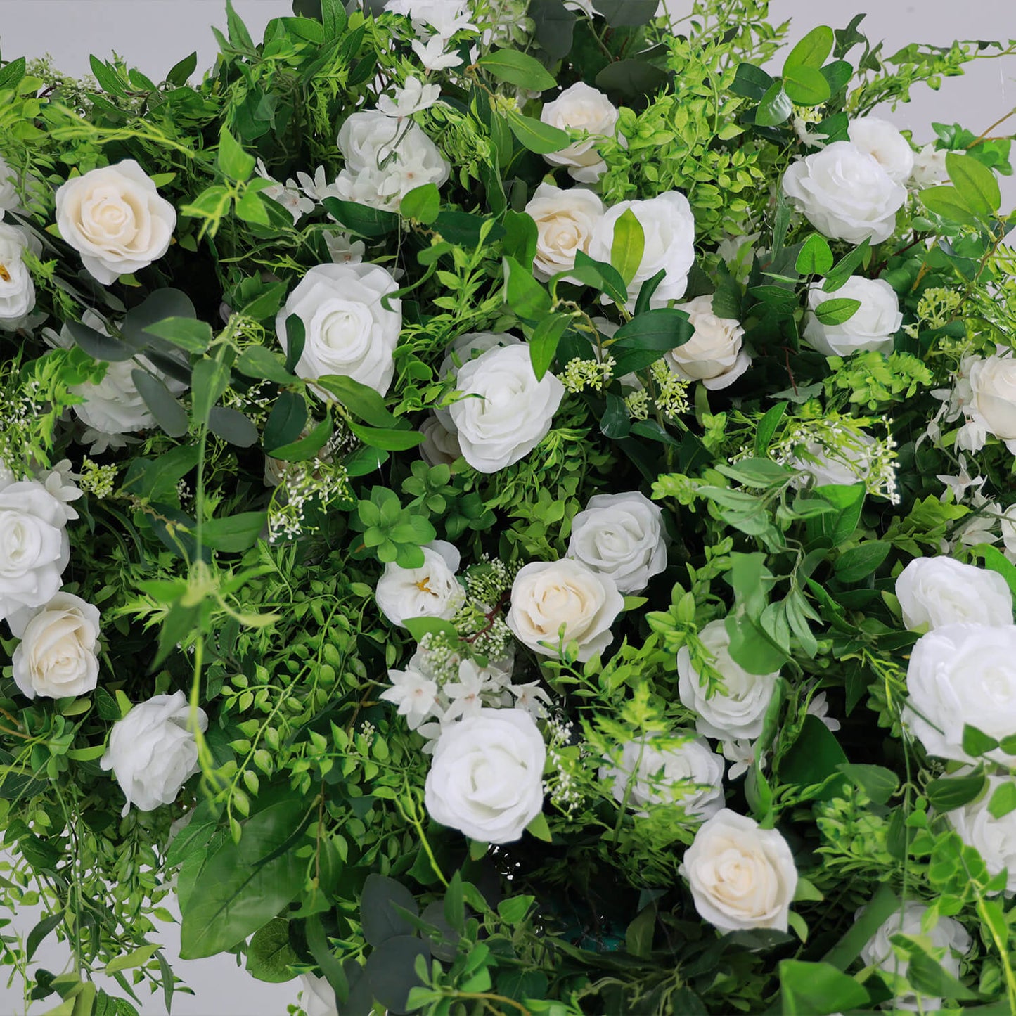 Green White Roses Fabric Artificial Flower Wall Arch Wedding Party Decoration-ubackdrop
