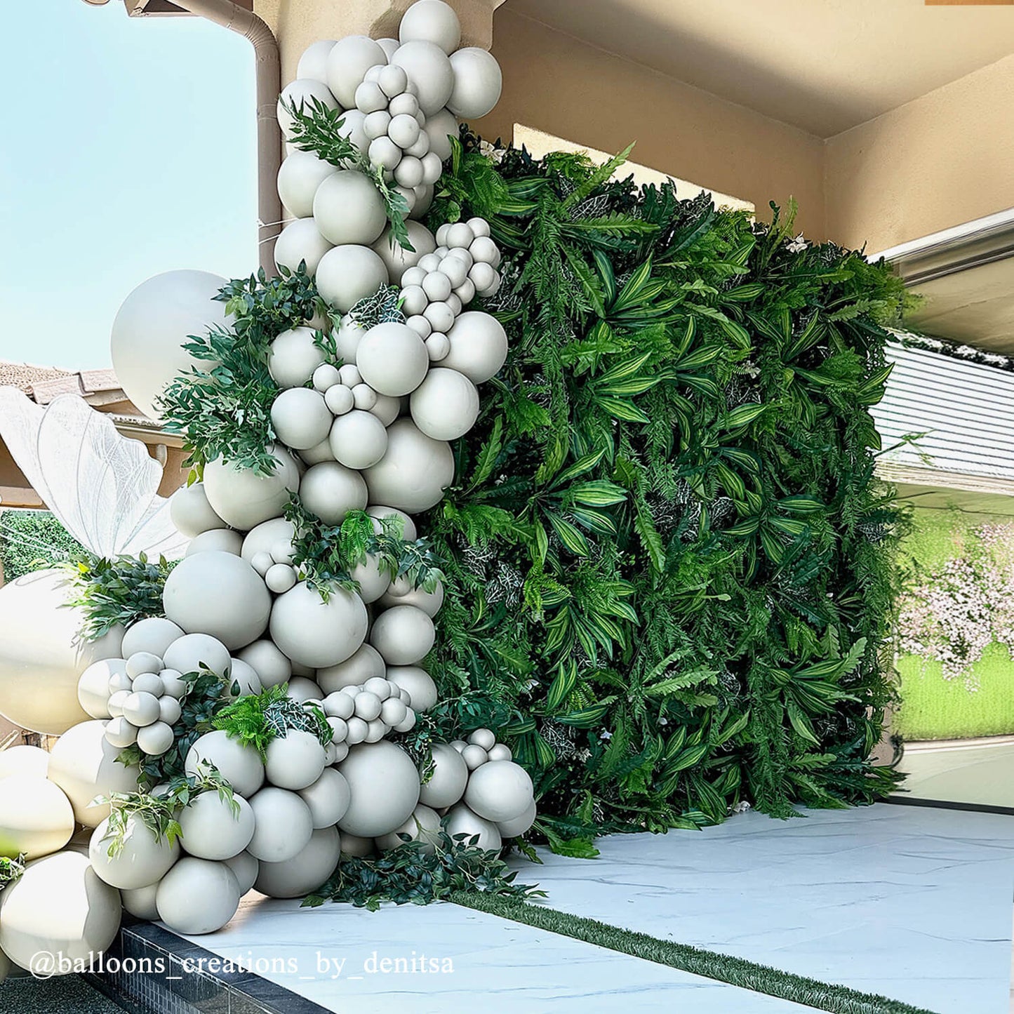 5D Green Jungle Fabric Artificial Flower Wall Party Decor Outdoor-ubackdrop