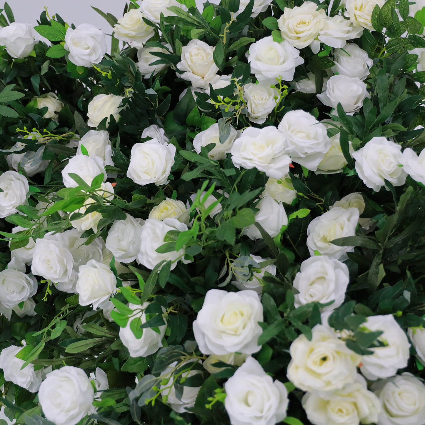 Green and White Fabric Artificial Flower Wall Arch Wedding Birthday Party Decoration-ubackdrop