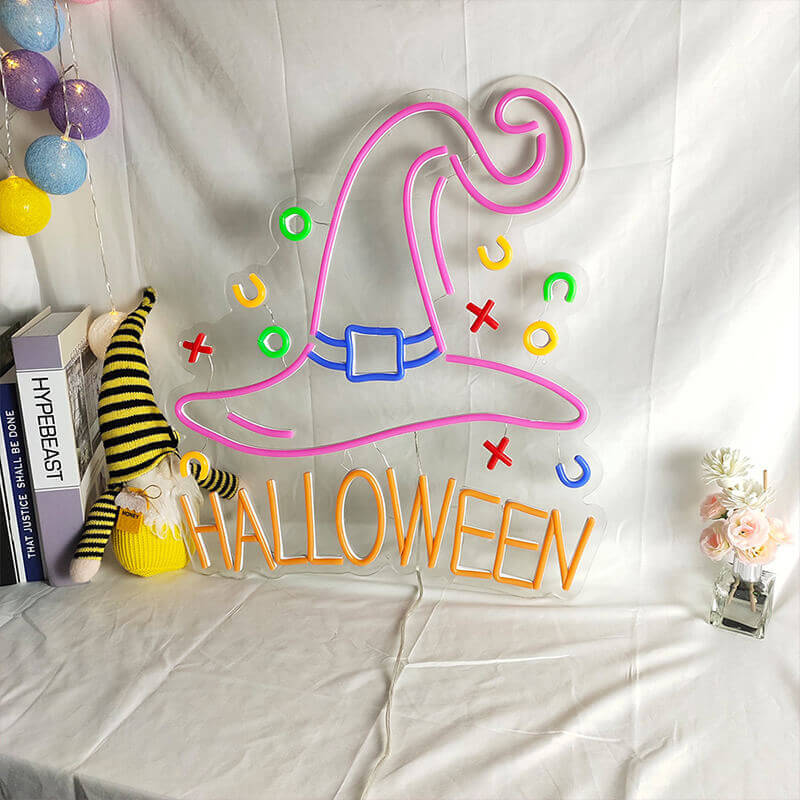 Halloween LED Neon Lights Witch Magic Hat Pumpkin Atmosphere Lights-ubackdrop