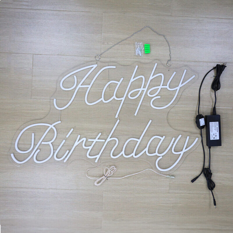 Happy Birthday LED Neon Sign Resuable Party Decoration Backdrop-ubackdrop