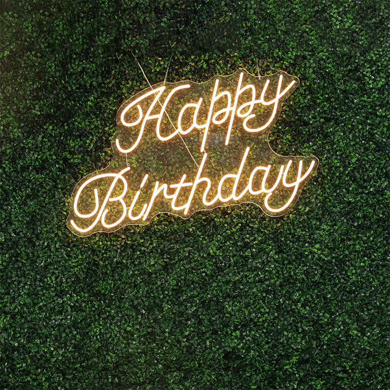 Happy Birthday LED Neon Sign Resuable Party Decoration Backdrop-ubackdrop