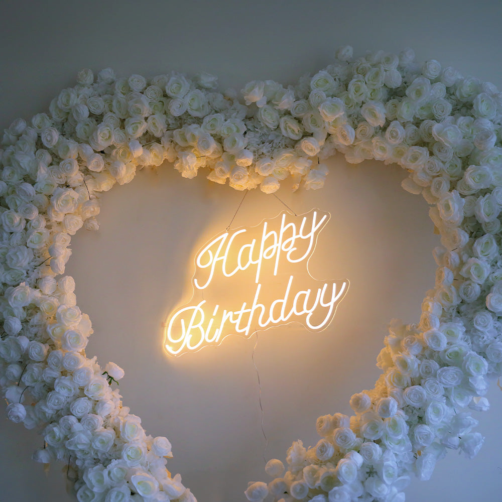 Happy Birthday LED Neon Sign Resuable Party Decoration Backdrop-ubackdrop