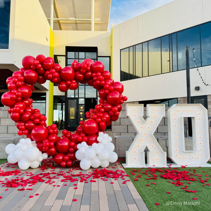 6.5ft Party & Hoop Balloon Heart Shape Loop Flower Arch Photo Booth Backdrop Stand Heart Backdrop-ubackdrop