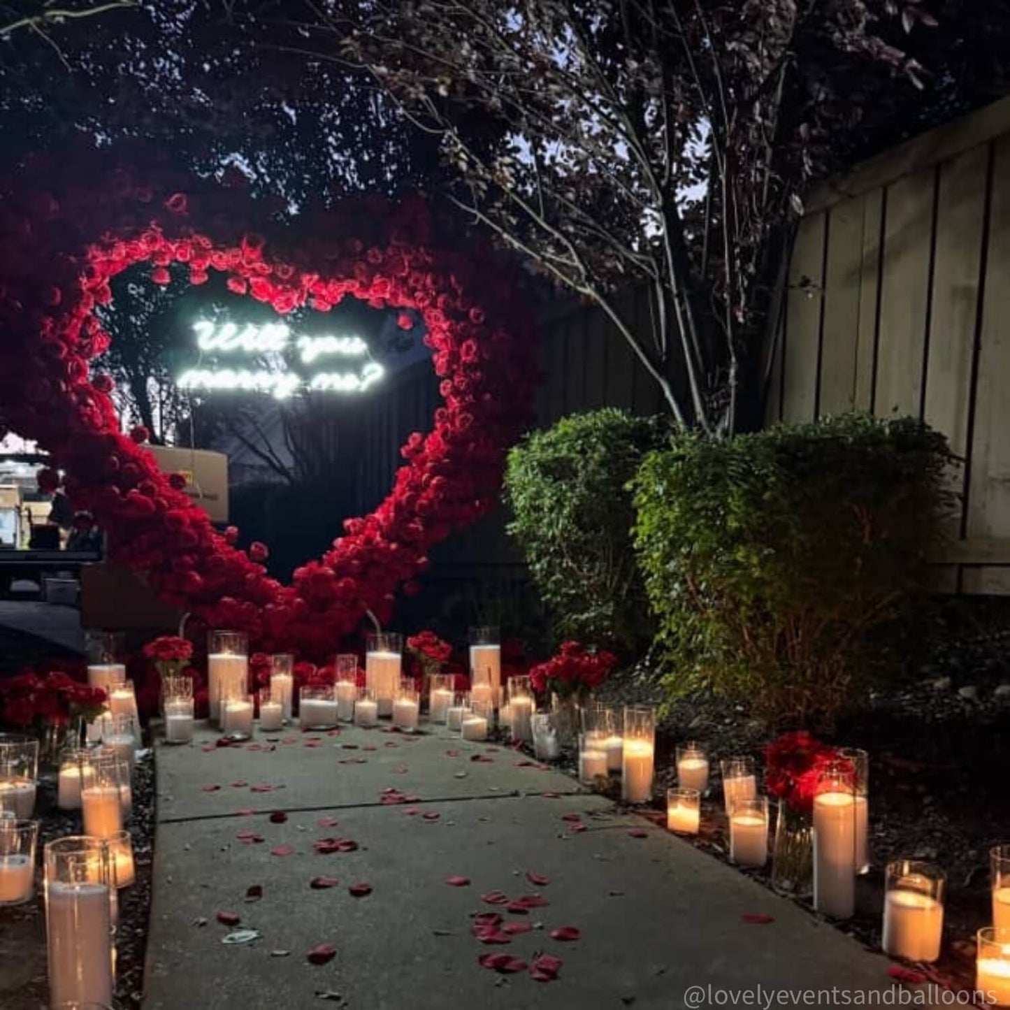 8ft Romantic Atmosphere Heart Shaped Red Rose Flower Wall Wedding Decoration Indoor-ubackdrop