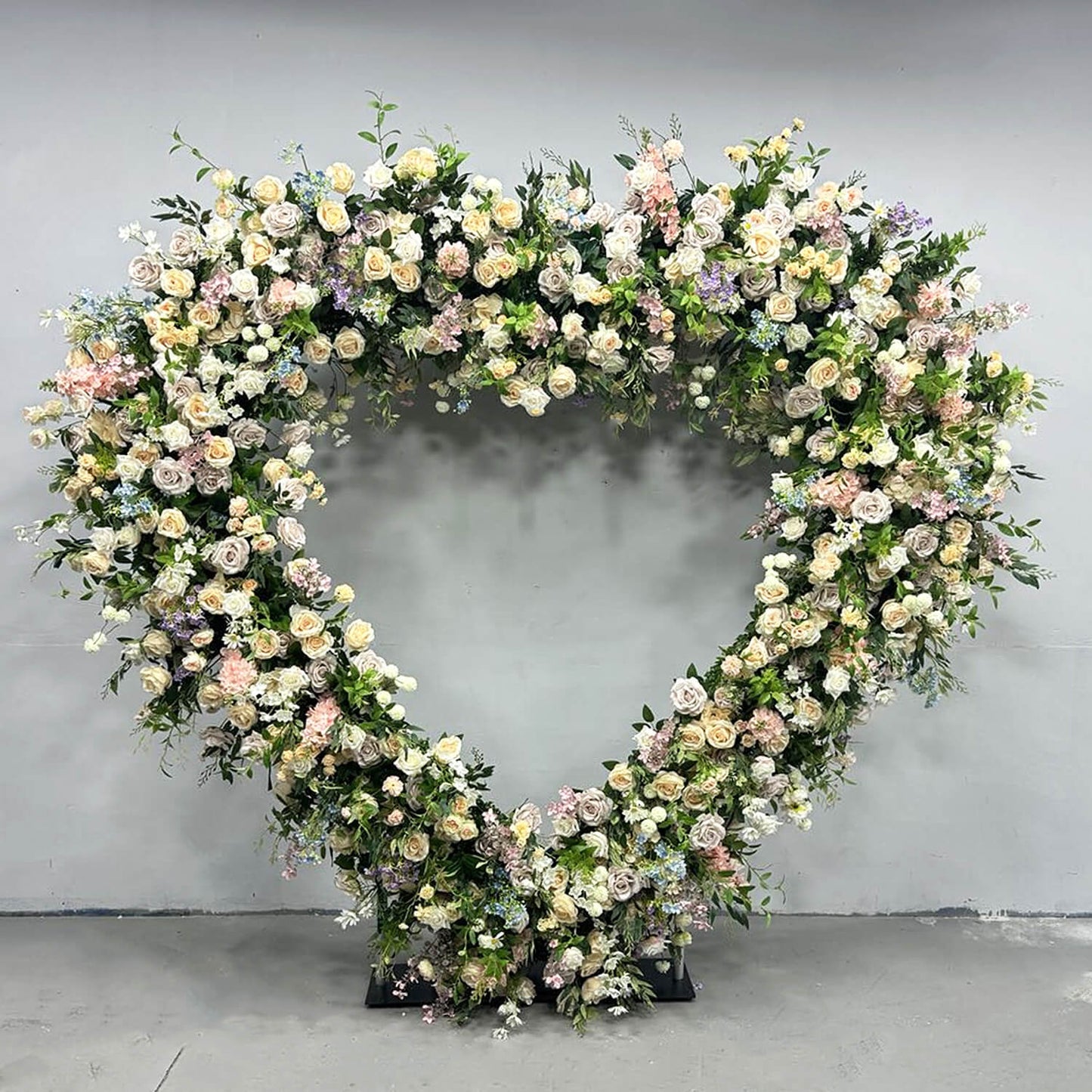 8ft Romantic Atmosphere Heart Shaped Rose Flower Wall Wedding Decoration-ubackdrop