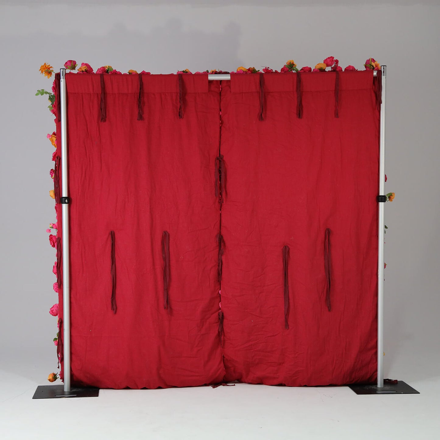 Vibrant Hot Pink and Orange Rose Flower Wall Backdrop for Weddings & Events-ubackdrop