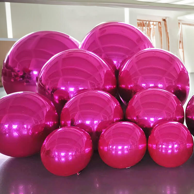 Hot Pink Inflatable Mirror Ball Reusable Big Bubble Balloon-ubackdrop