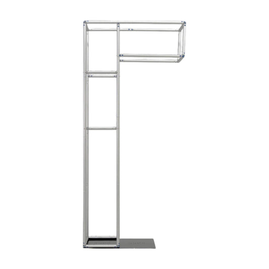 3.7x8.2ft Inverted L-Shaped Stand with Heavy-Duty Base Plate for Event Decorations