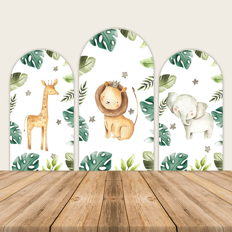 Jungle Cute Animals Baby Shower Birthday Party Backdrops-ubackdrop