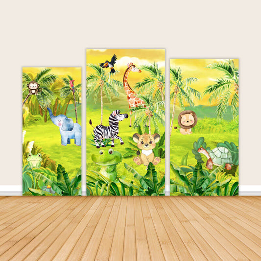 Jungle Safari Animal Birthday Party Decors Backdrop-ubackdrop