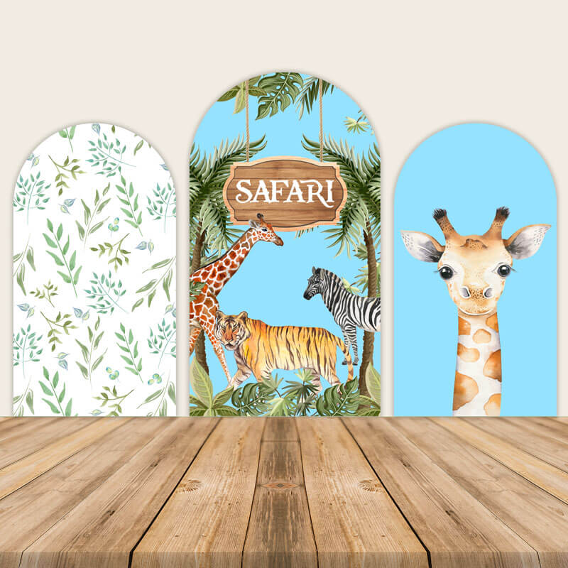 Jungle Wild Blue Themed Boy Baby Shower Birthday Party Backdrops