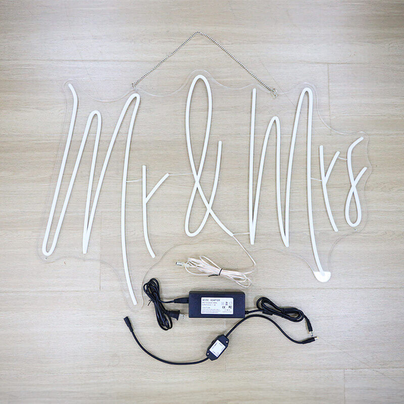 Mr & Mrs LED Neon Sign Resuable Party Decoration Backdrop-ubackdrop