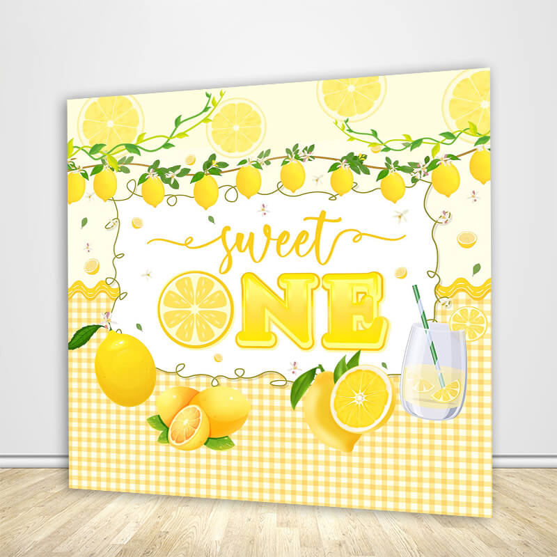 Lemon Theme Sweet One Baby Shower Party Backdrop Cover-ubackdrop