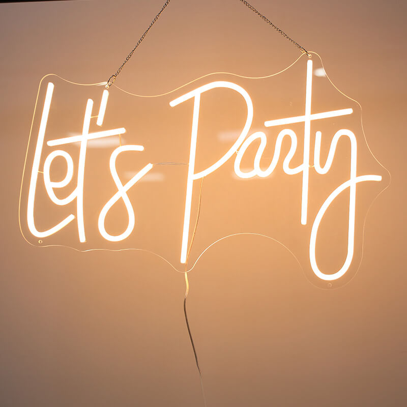 Let's Party LED Neon Sign Resuable Party Decoration Backdrop-ubackdrop