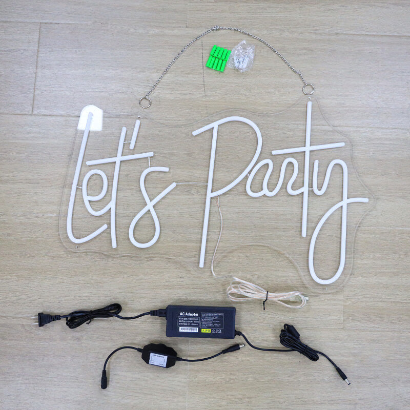 Let's Party LED Neon Sign Resuable Party Decoration Backdrop-ubackdrop