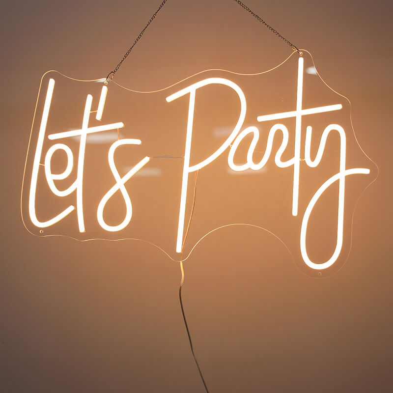 Let's Party LED Neon Sign Resuable Party Decoration Backdrop-ubackdrop