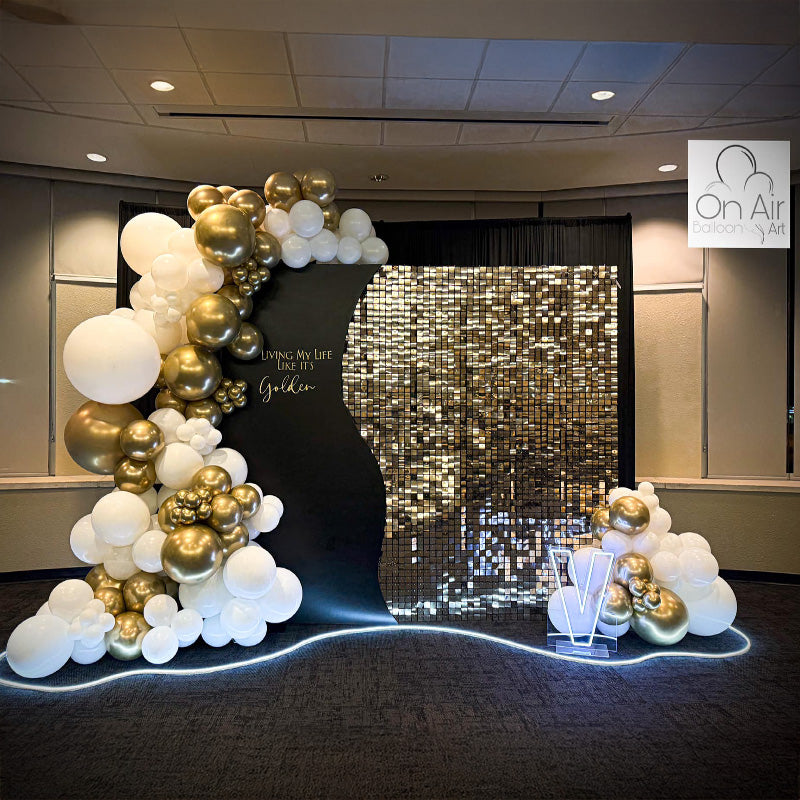 Light Gold Shimmer Wall Panels – Easy Setup Wedding/Event/Theme Party Decorations-ubackdrop