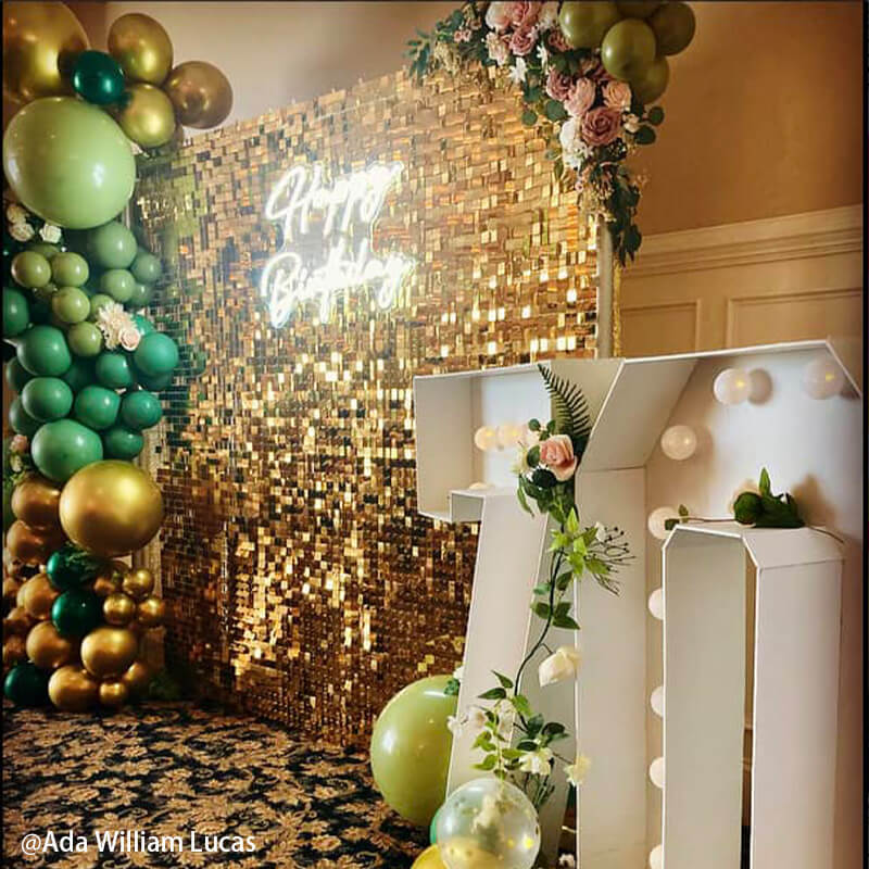 Light Gold Shimmer Wall Panels – Easy Setup Wedding/Event/Theme Party Decorations-ubackdrop