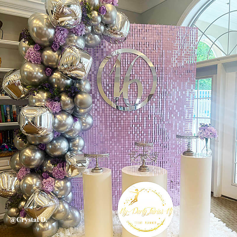 Lilac Shimmer Wall Panels – Easy Setup Birthday/Event/Theme Party Decorations-ubackdrop