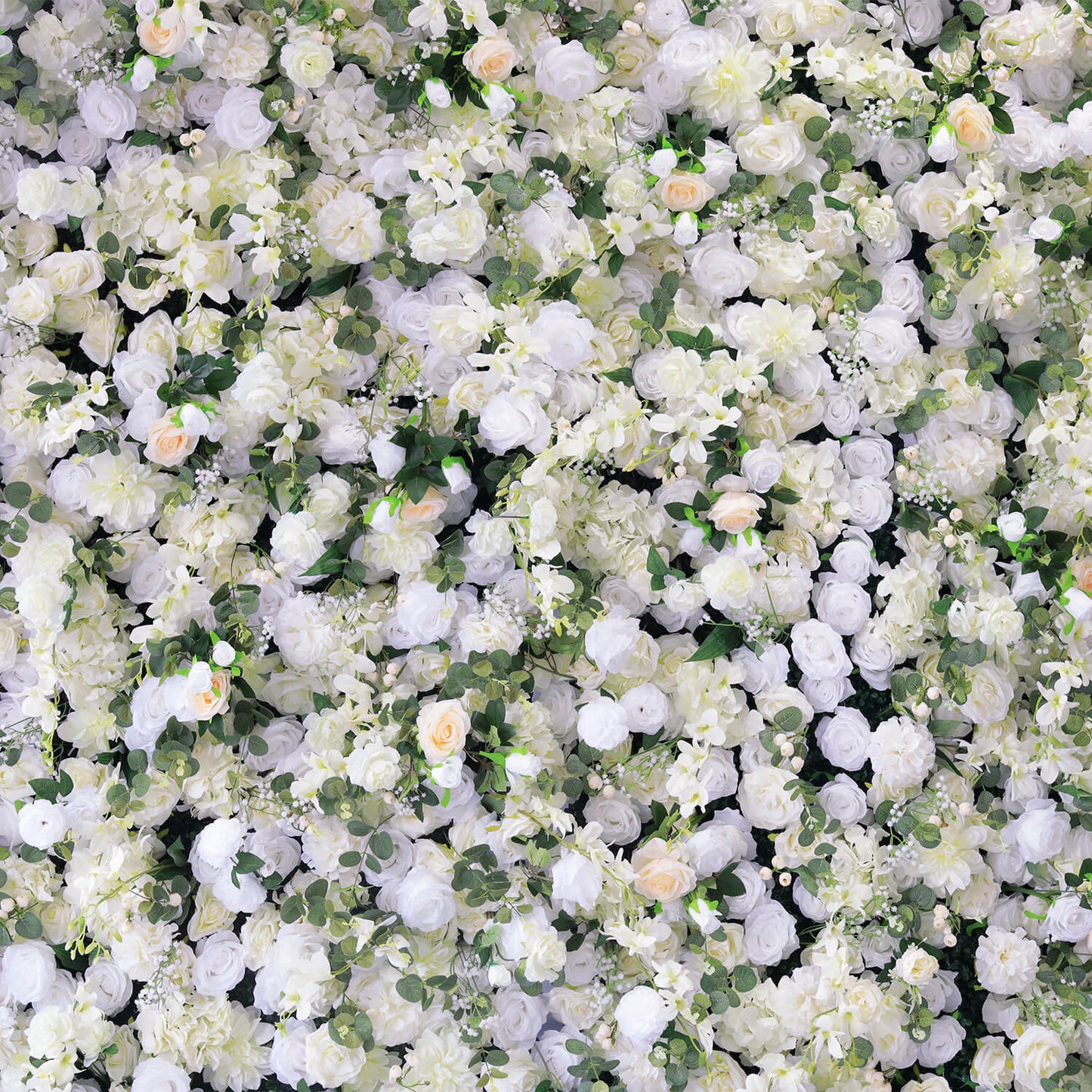 Luxury Wedding Champagne & White Rose Fabric Flower Wall Party Decor-ubackdrop