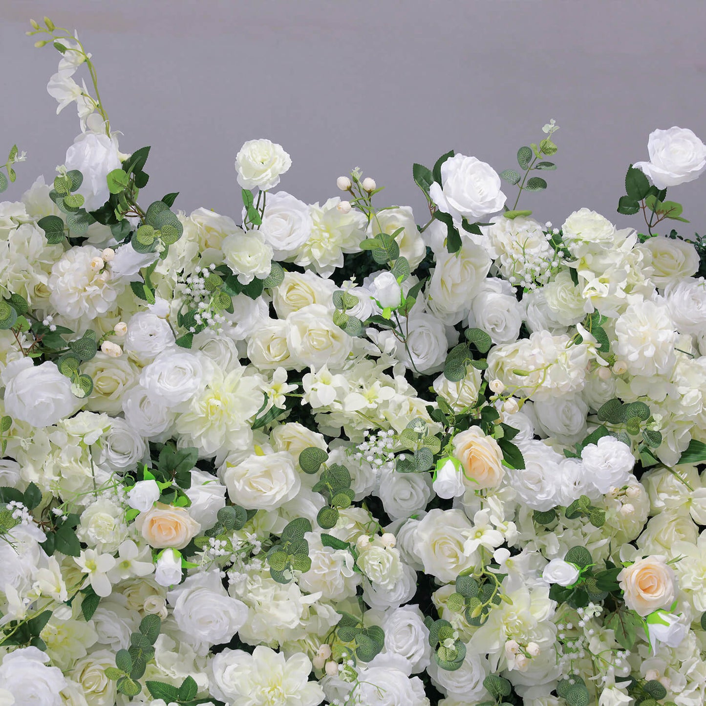 Luxury Wedding Champagne & White Rose Fabric Flower Wall Party Decor-ubackdrop