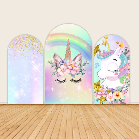 Magical Unicorn Rainbow Birthday Backdrop Covers-ubackdrop
