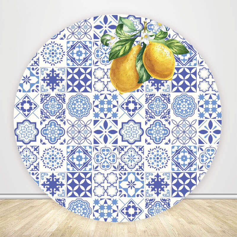 Mediterranean Themed Baby Shower Party Round Decors-ubackdrop