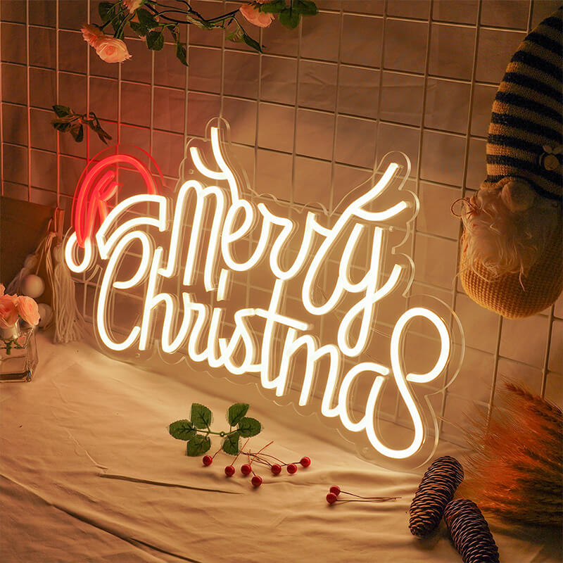 Merry Christmas LED Neon Sign Signage Mall Atmosphere Decorative Lights-ubackdrop