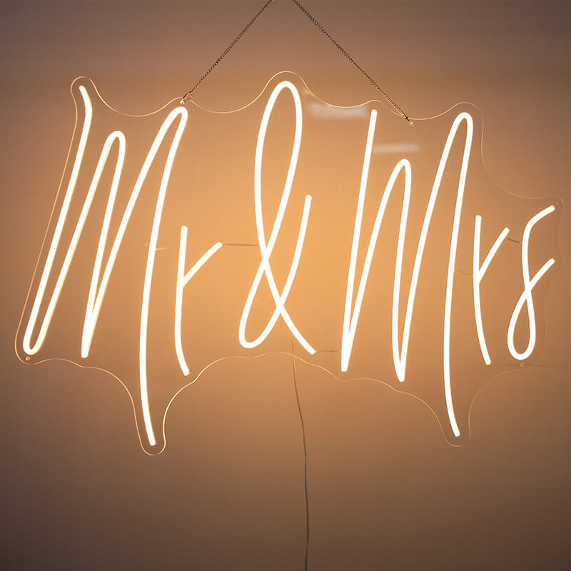 Mr & Mrs LED Neon Sign Resuable Party Decoration Backdrop-ubackdrop