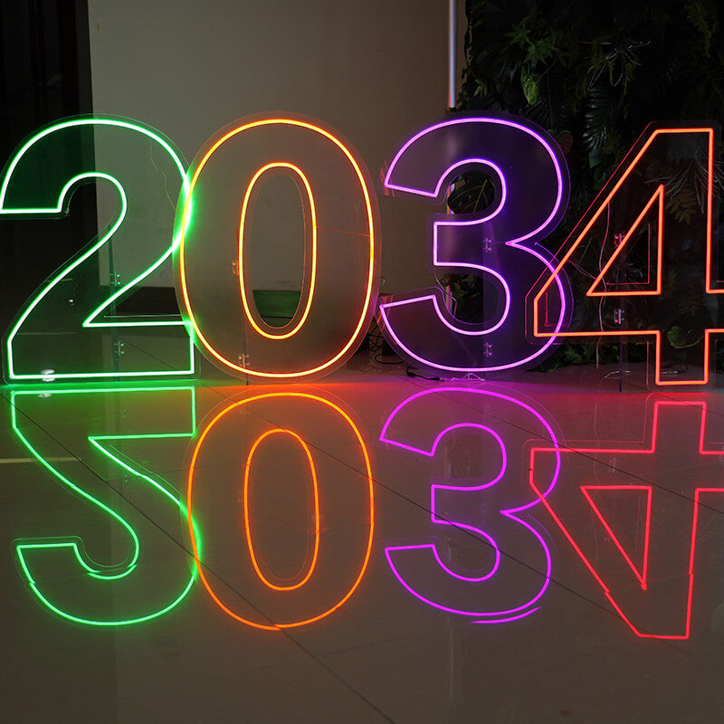 Custom 0 to 9 Number LED Neon Sign Wall Letters Light Party Decoration-ubackdrop