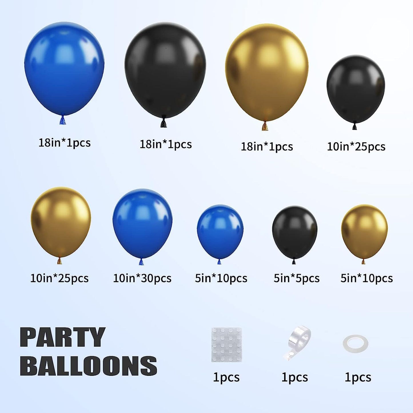 Black Blue Gold Balloon Arch Kit Birthday Party Decoration-ubackdrop