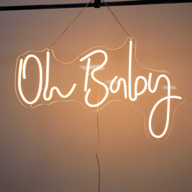 Oh Baby LED Neon Sign Resuable Party Decoration Backdrop-ubackdrop