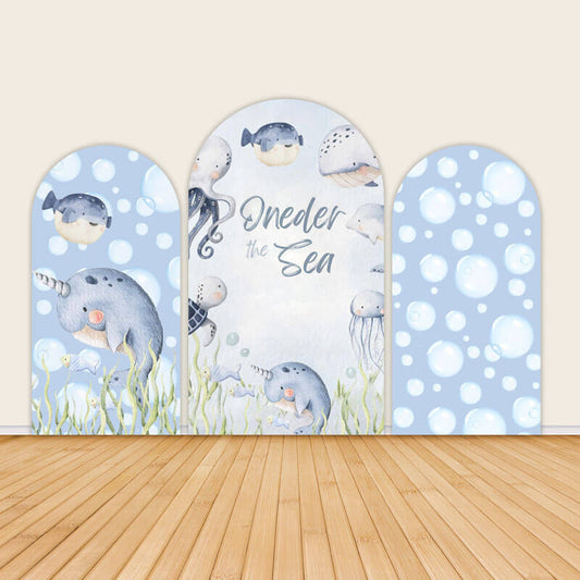 Oneder the Sea Theme Birthday Party Backdrop Cover-ubackdrop