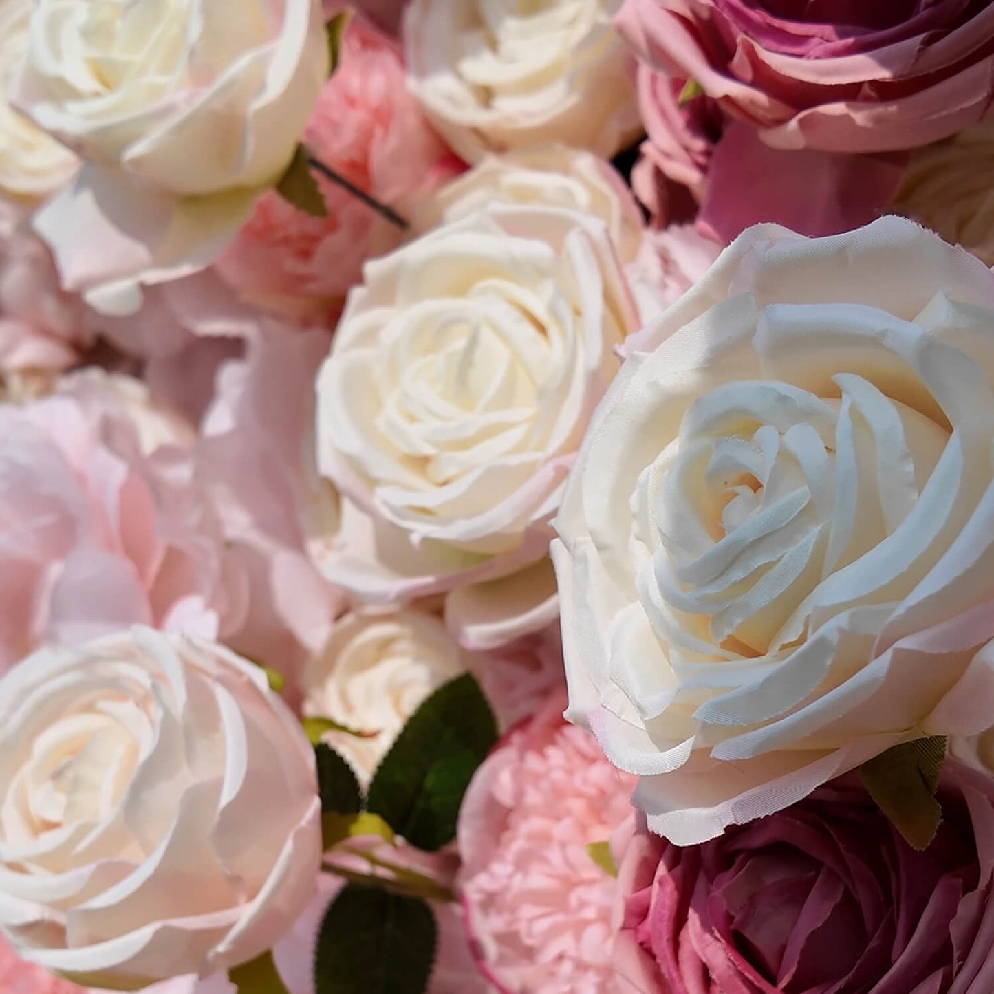 8x8ft Pink Artificial Roses and Peonies Flower Wall Decor Backdrop for Event & Wedding-ubackdrop