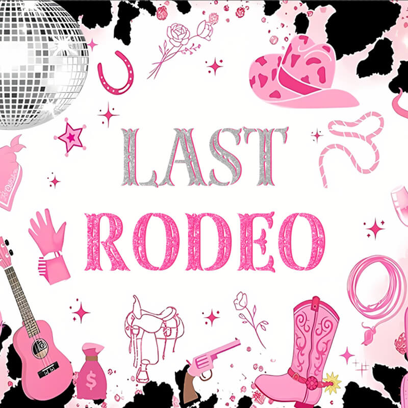Pink Cowgirl Girls Happy Birthday Party Backdrop Cover-ubackdrop