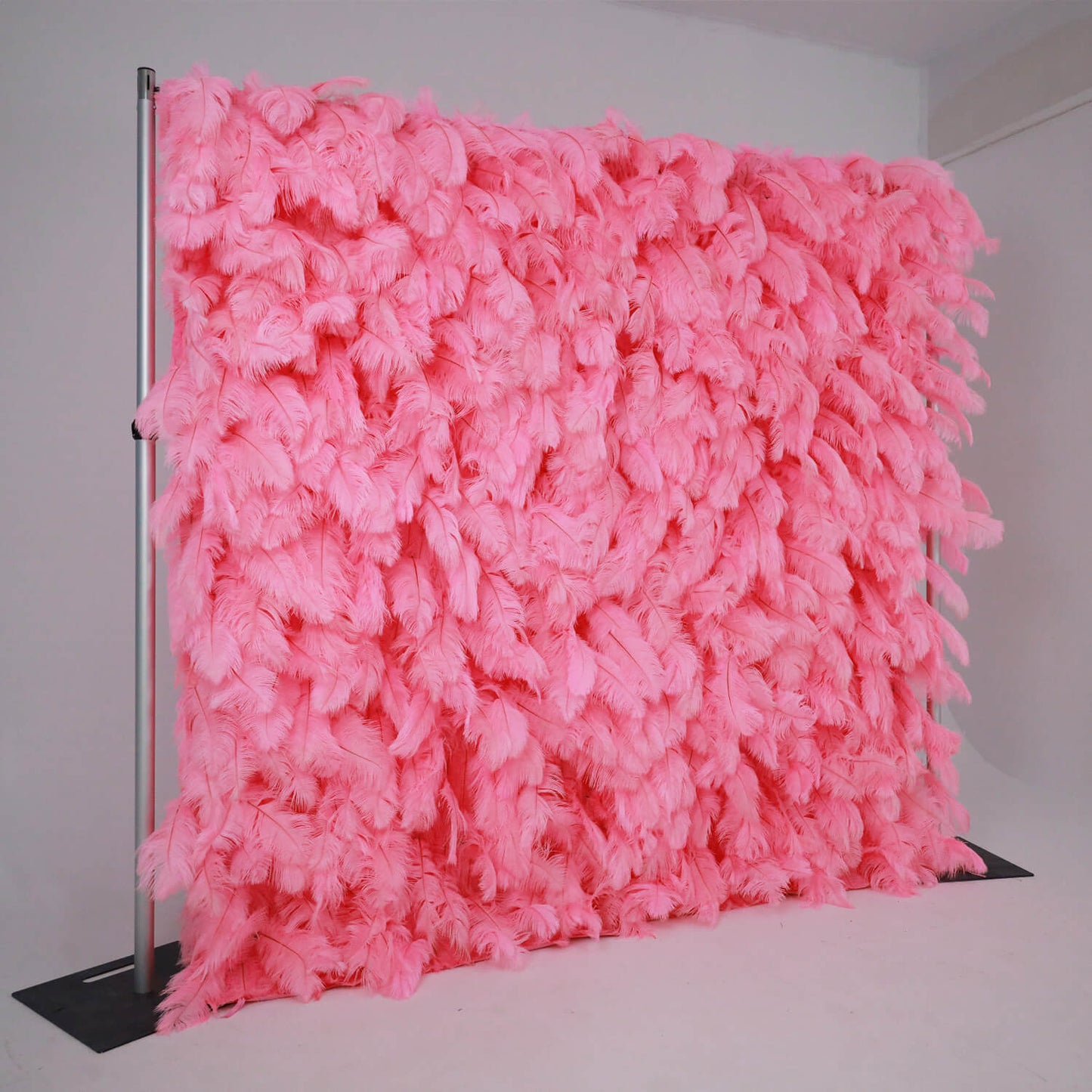 Pink Feather Flower Wall for Wedding Arrangement Bridal Shower Party Backdrop-ubackdrop