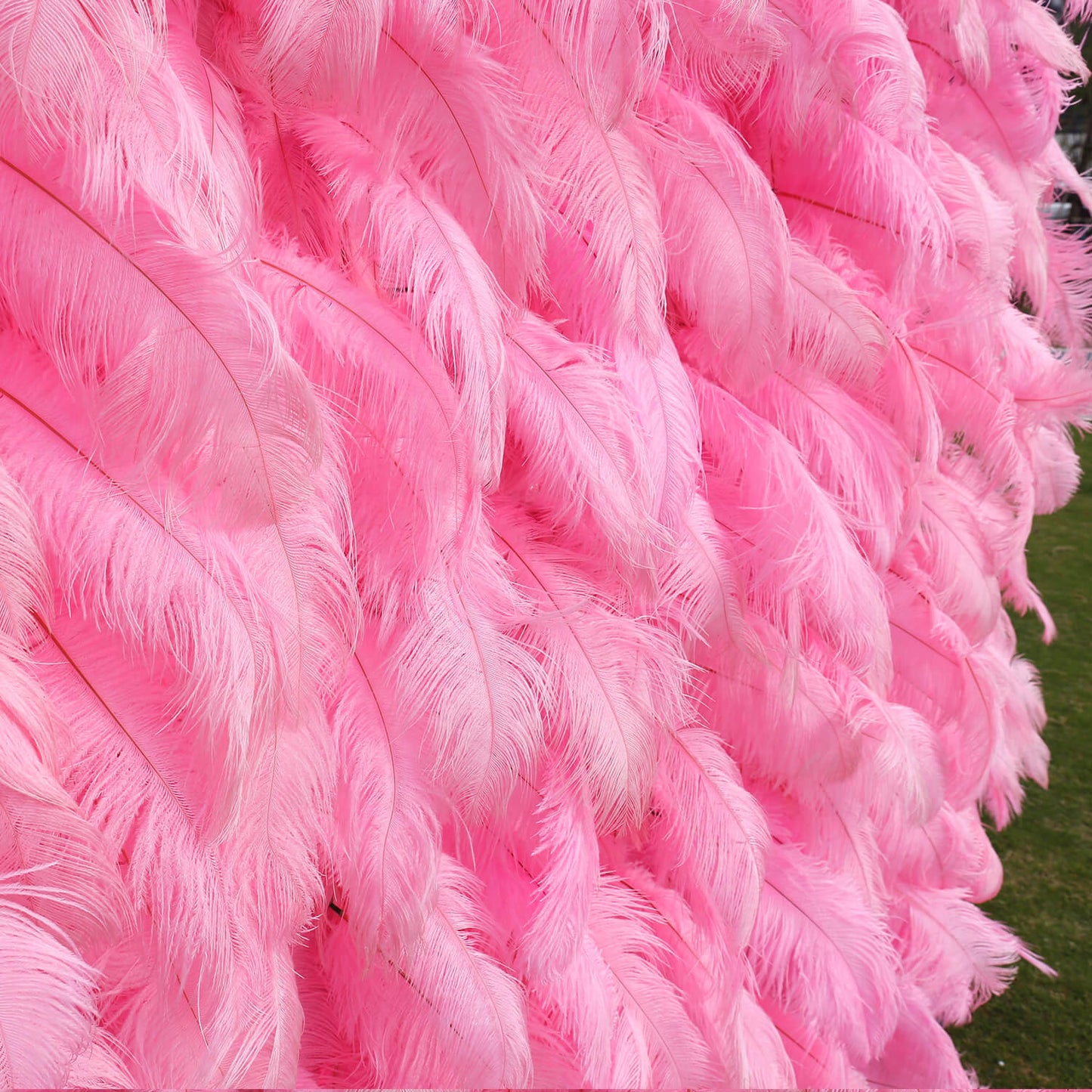 Pink Feather Flower Wall for Wedding Arrangement Bridal Shower Party Backdrop-ubackdrop