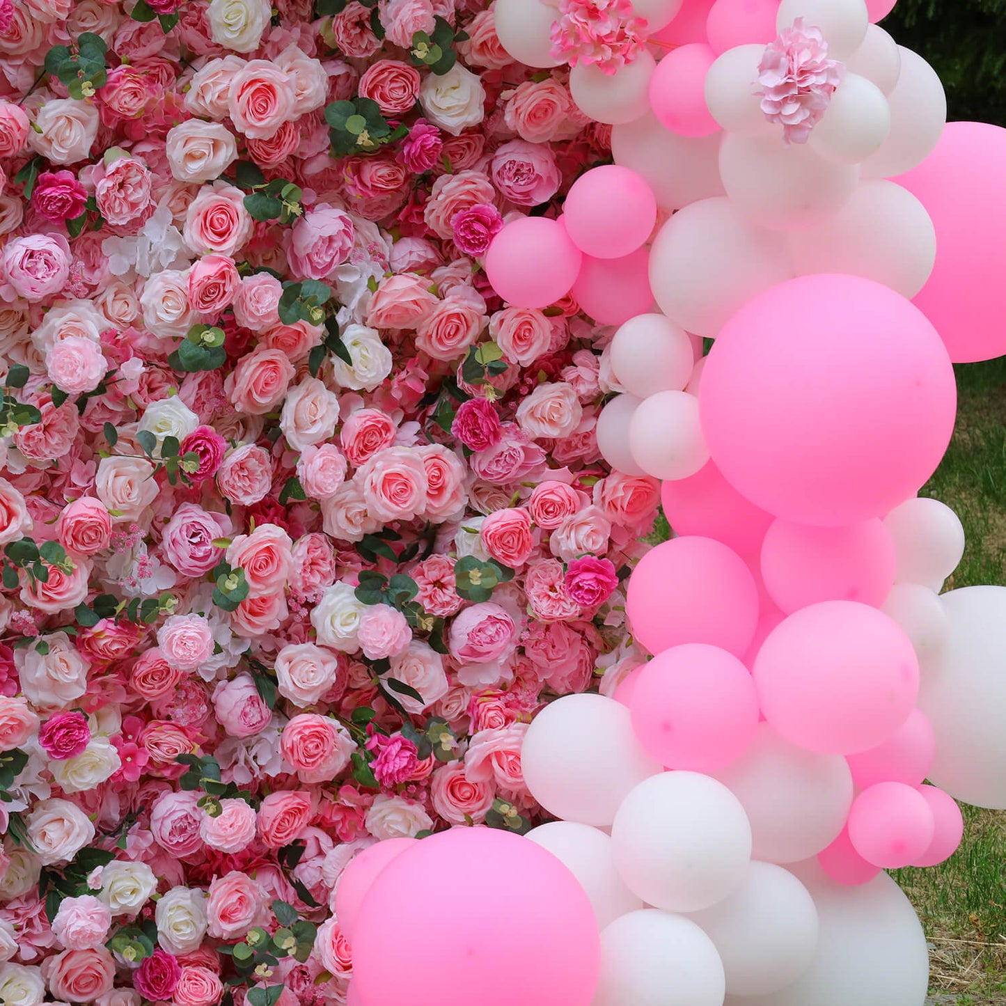 Pink Rose Flower Wall Backdrop for Birthday&Baby Shower Party Decorations-ubackdrop