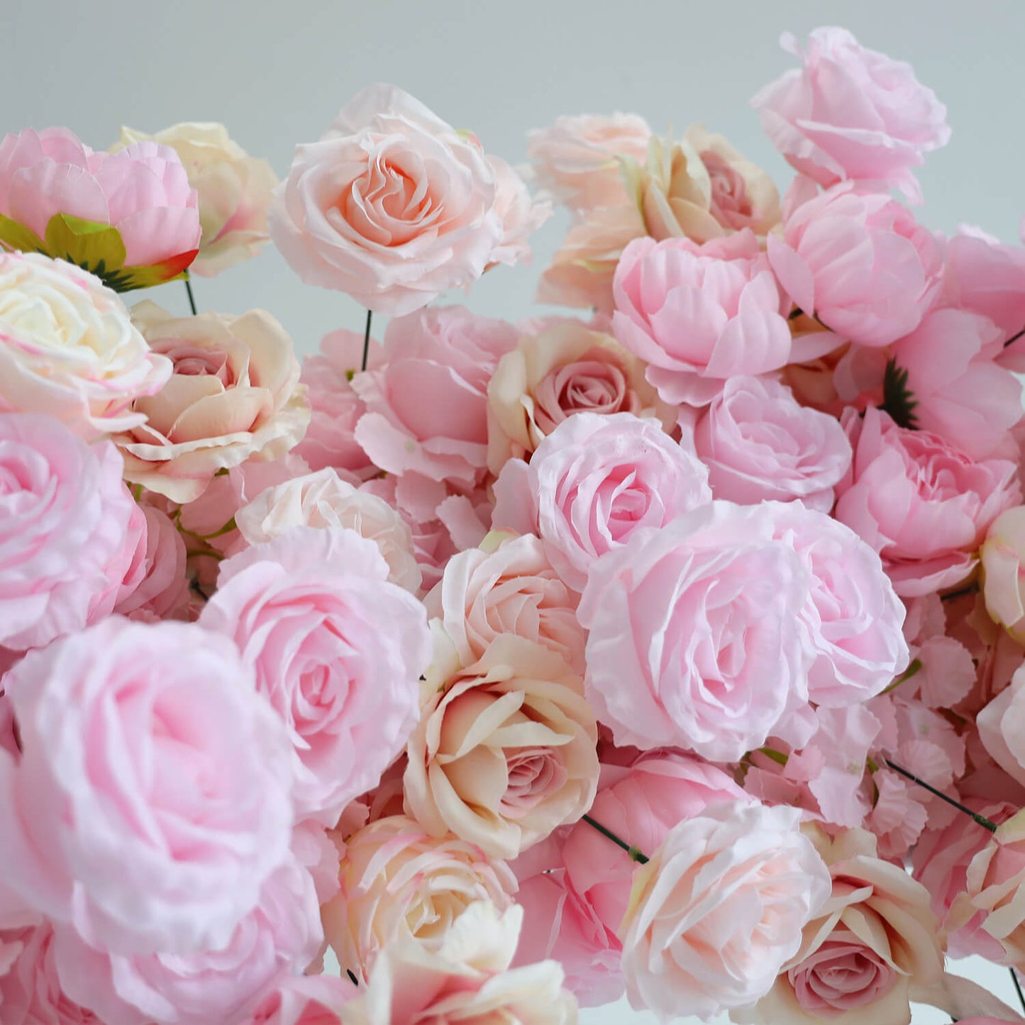 Pink Rose Heart Shaped Flower Wall Wedding Decoration-ubackdrop