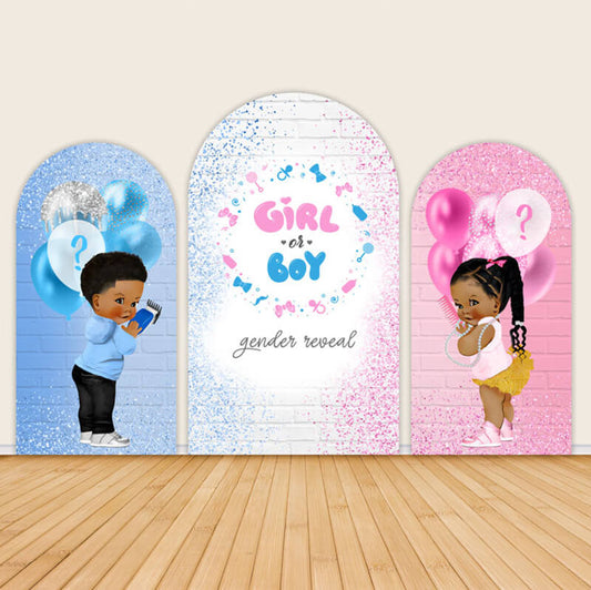 Pink Or Blue Gender Reveal Arch Wall Covers-ubackdrop