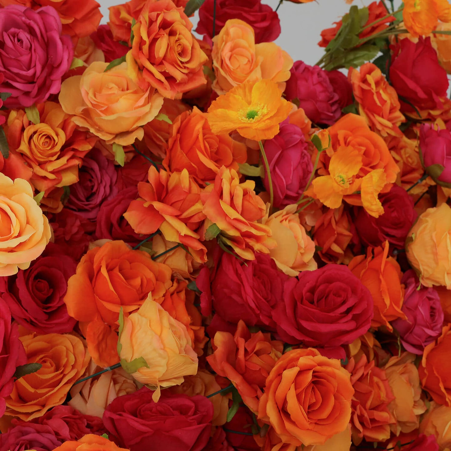 Pink Orange Roses Fabric Artificial Arch Flower Wall-ubackdrop