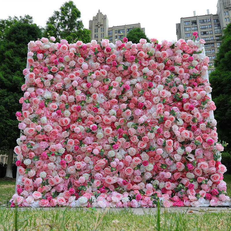 Pink Rose Flower Wall Backdrop for Birthday&Baby Shower Party Decorations-ubackdrop