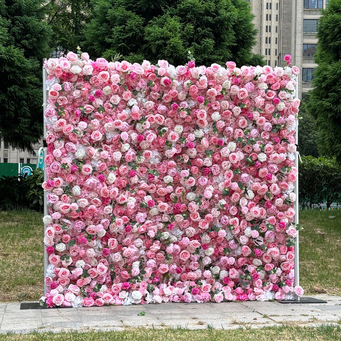 Pink Rose Flower Wall Backdrop for Birthday&Baby Shower Party Decorations-ubackdrop