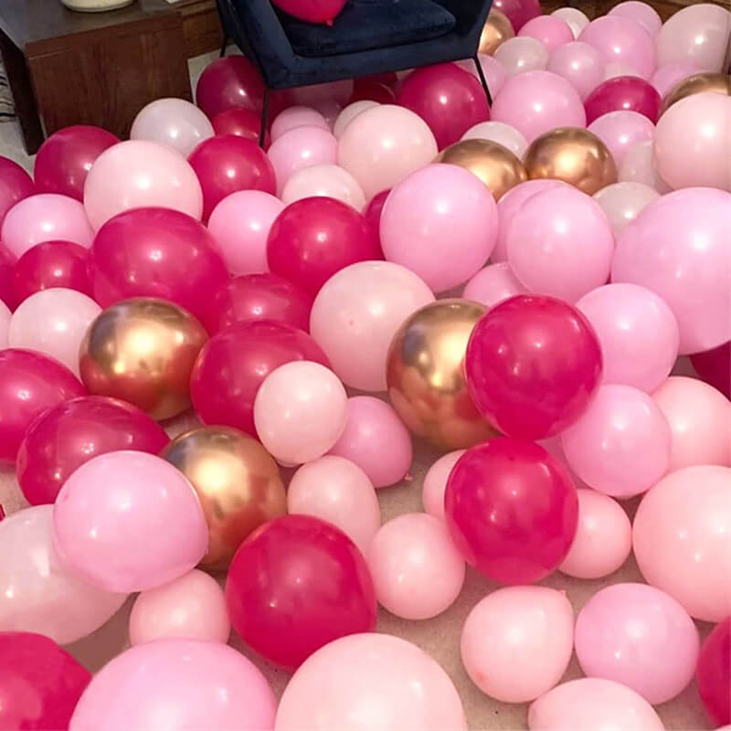 Pink Rose Gold Balloon Silver Balloon Kit Girl Birthday Theme Party Valentine's Day-ubackdrop