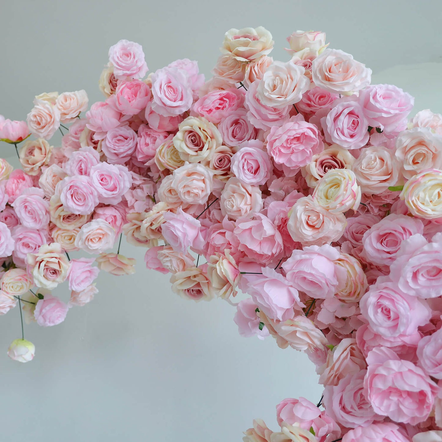 Pink Rose Heart Shaped Flower Wall Wedding Decoration-ubackdrop