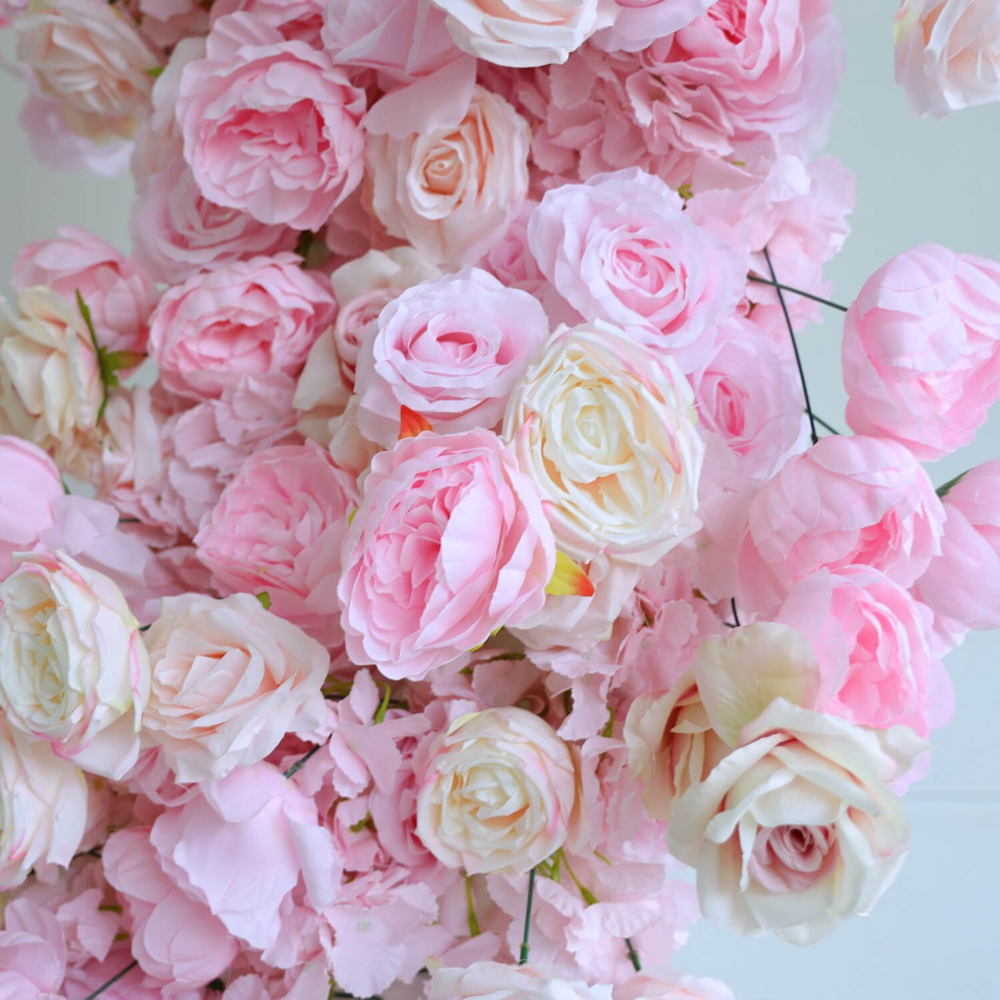 Pink Rose Heart Shaped Flower Wall Wedding Decoration-ubackdrop