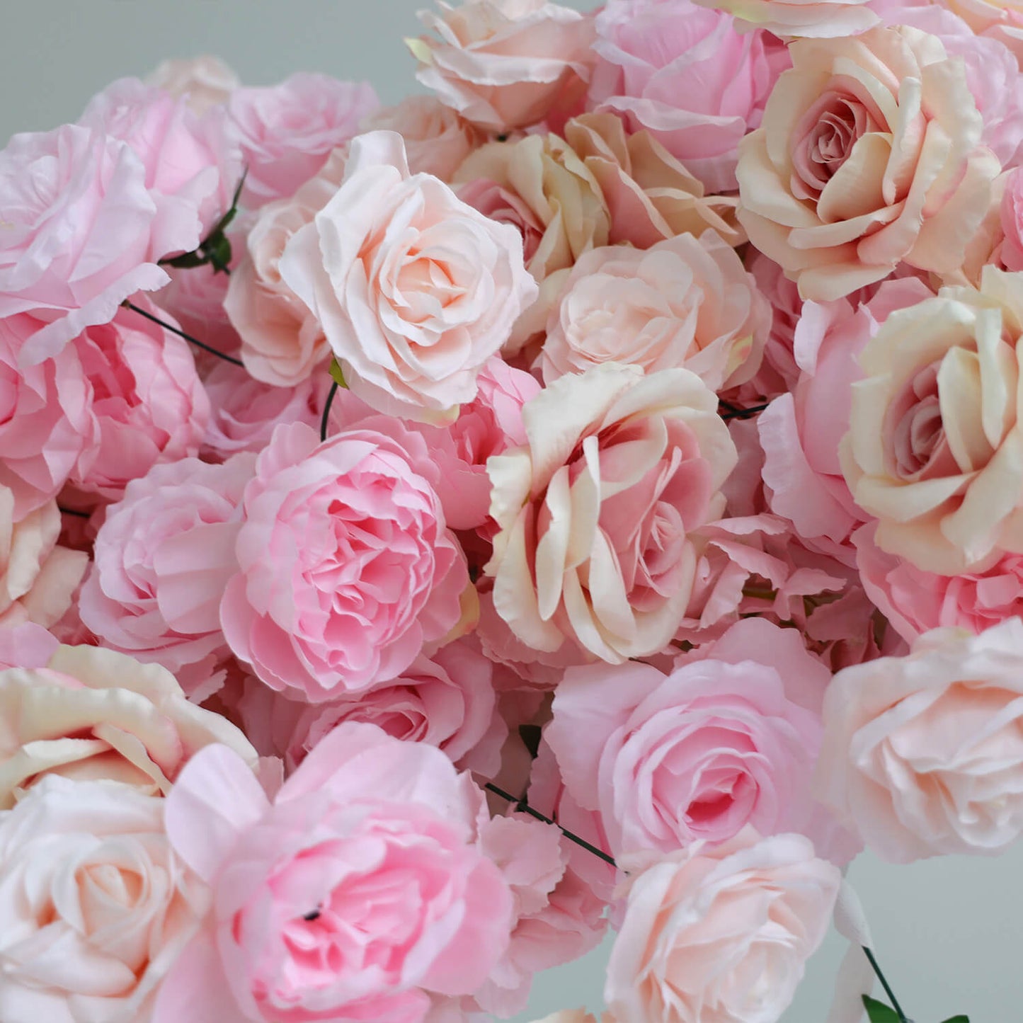Pink Rose Heart Shaped Flower Wall Wedding Decoration-ubackdrop