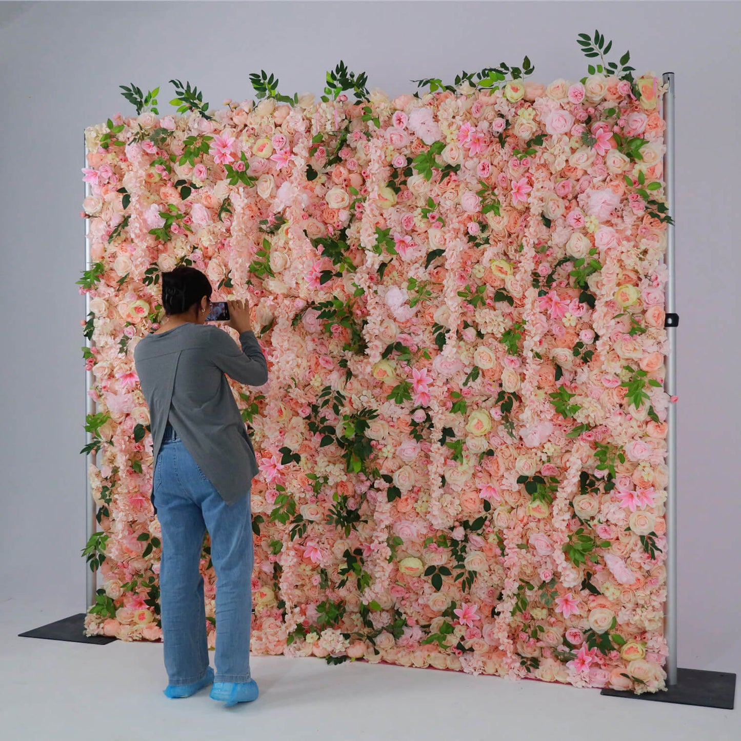 Pink Roses Flower Wall Backdrop for Wedding&Birthday&Baby Shower Party Decoration-ubackdrop